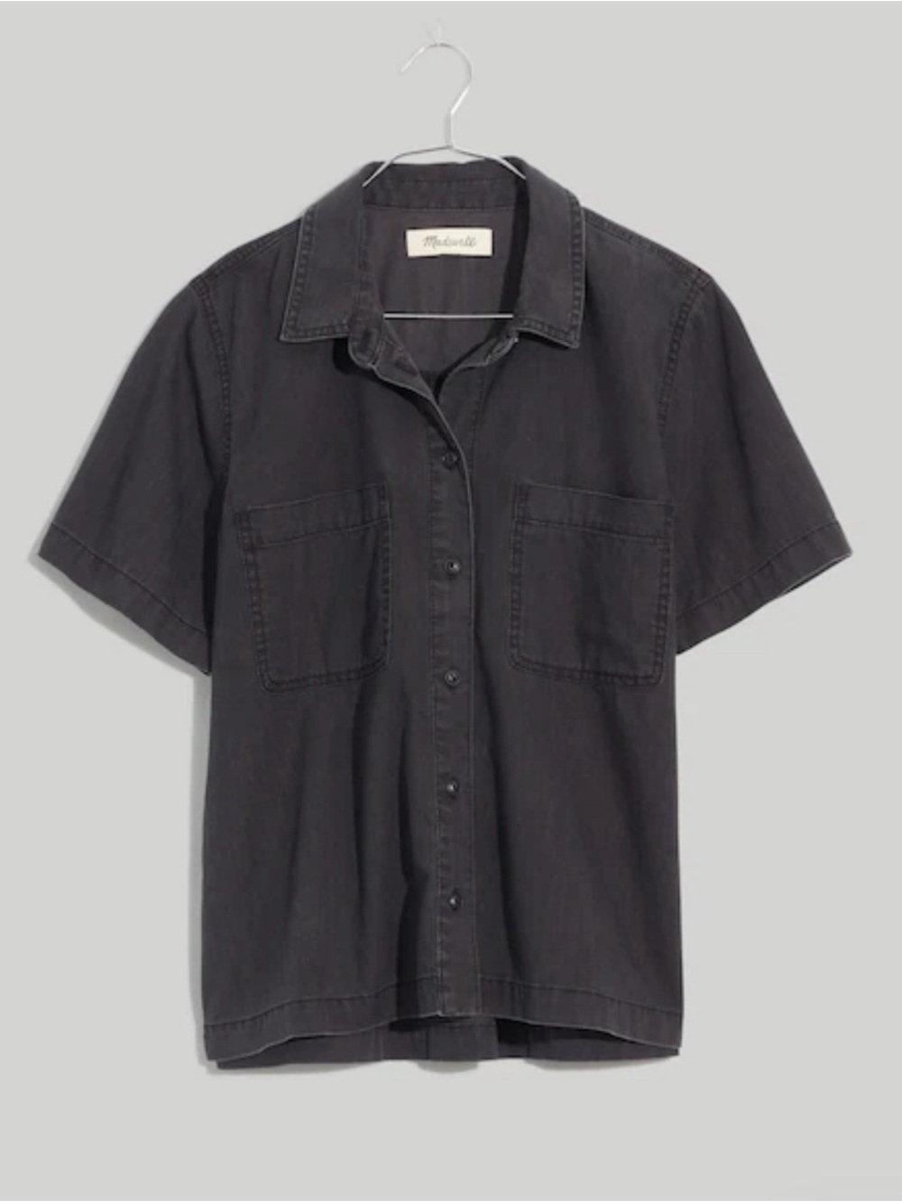 NWT Madewell Denim Short-Sleeve Button-Up Shirt in Lunar Wash
